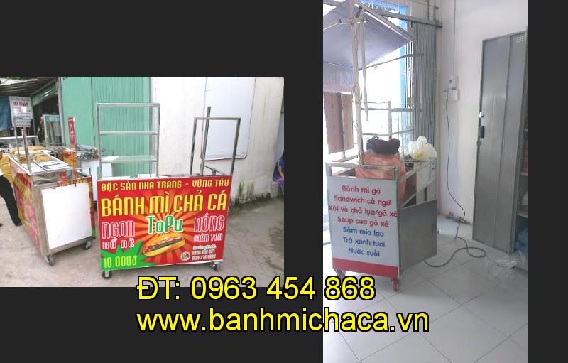 xe bánh mì chả cá inox tại tỉnh Tiền Giang