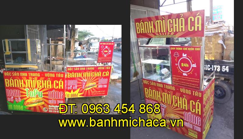 xe bánh mì chả cá inox tại tỉnh Hậu Giang