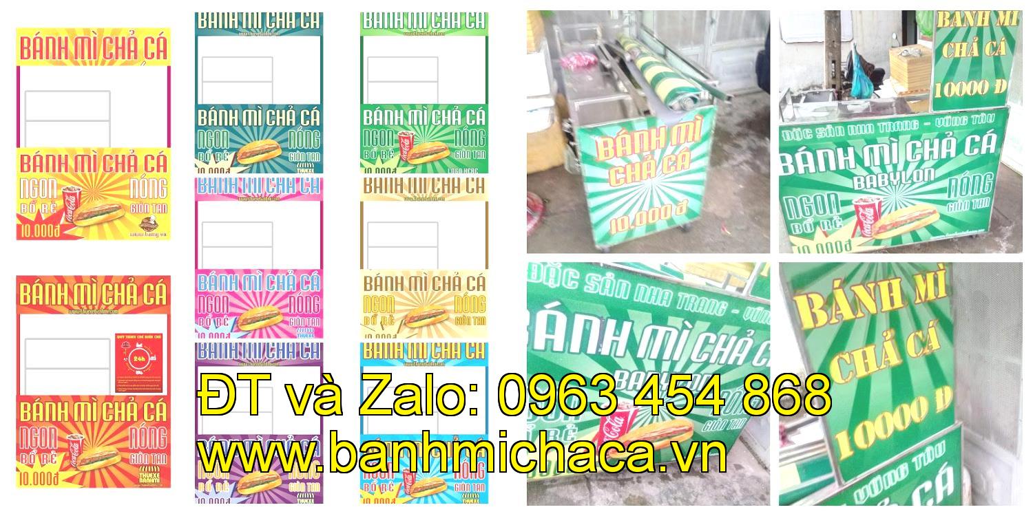xe bánh mì chả cá inox