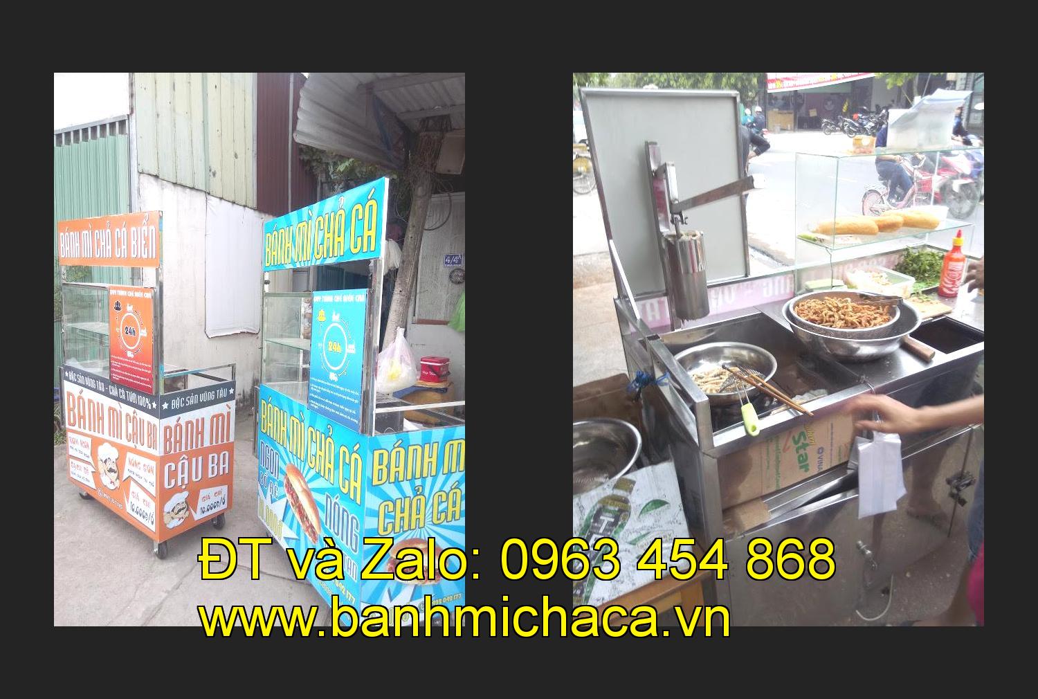 xe bánh mì chả cá inox tại tỉnh Bắc Ninh