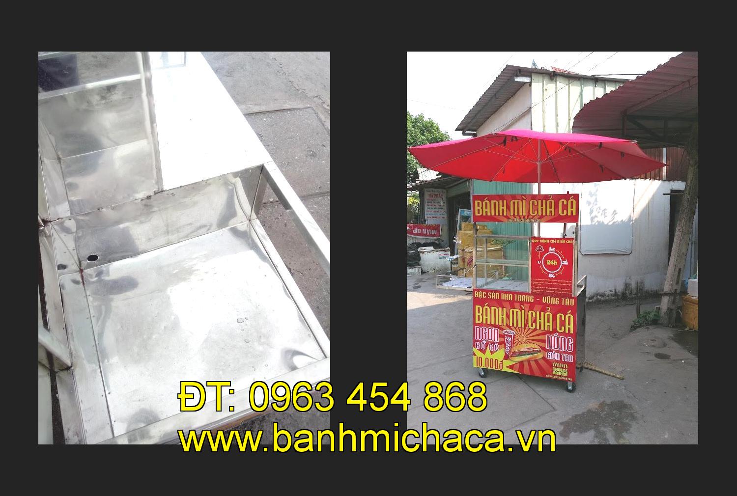 xe bánh mì chả cá inox tại tỉnh Kon Tum