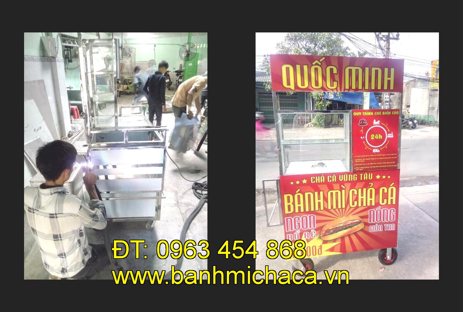 xe bánh mì chả cá inox tại tỉnh Kon Tum