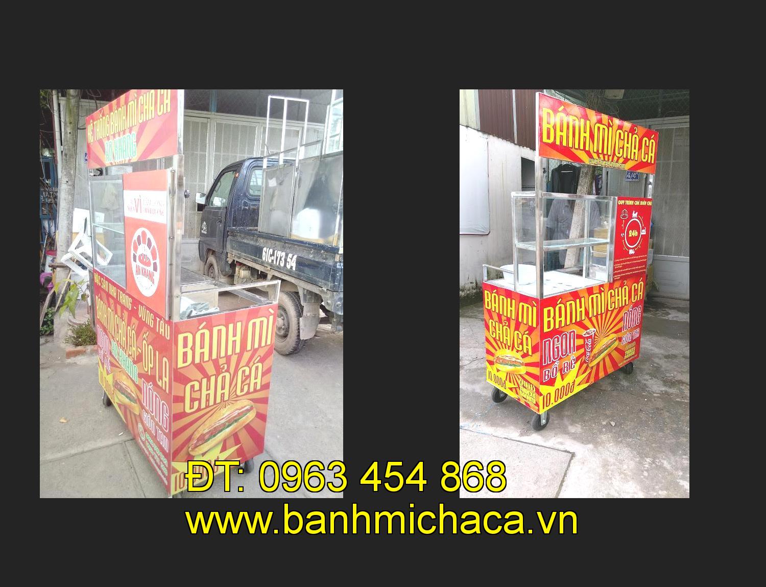 xe bánh mì chả cá inox tại tỉnh Nghệ An