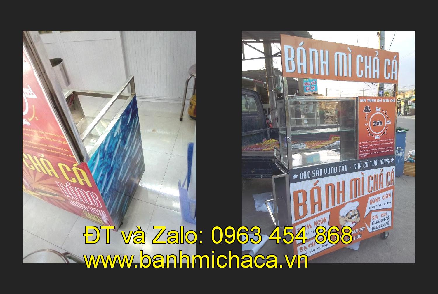xe bánh mì chả cá inox tại tỉnh Tiền Giang