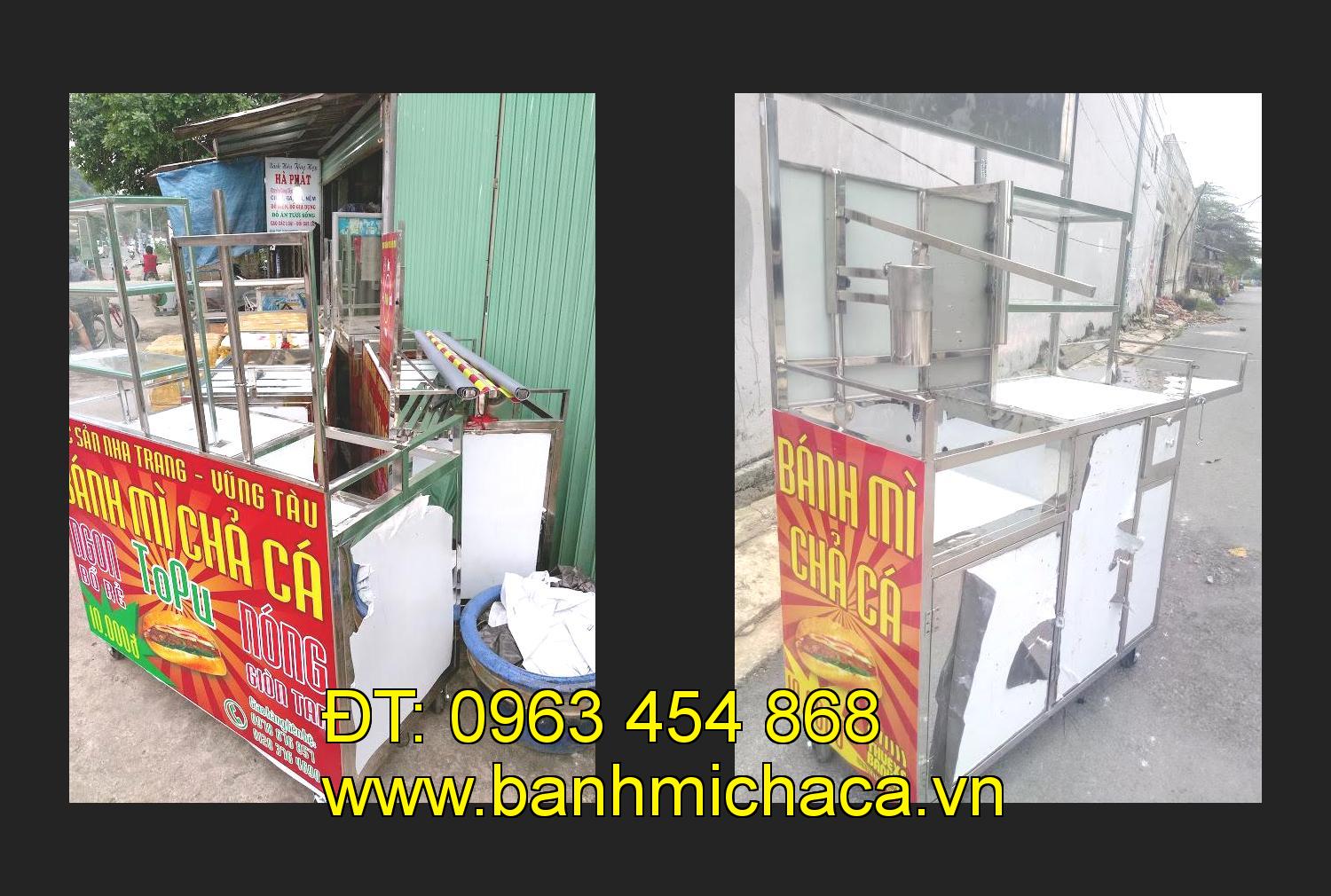 xe bánh mì chả cá inox tại tỉnh Trà Vinh