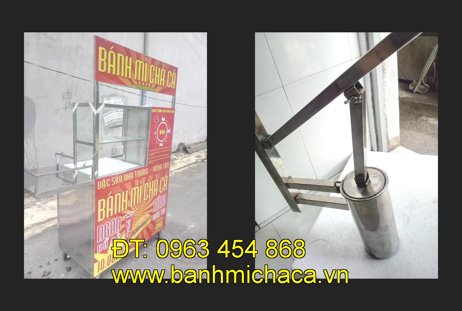 xe bánh mì chả cá inox tại tỉnh Trà Vinh